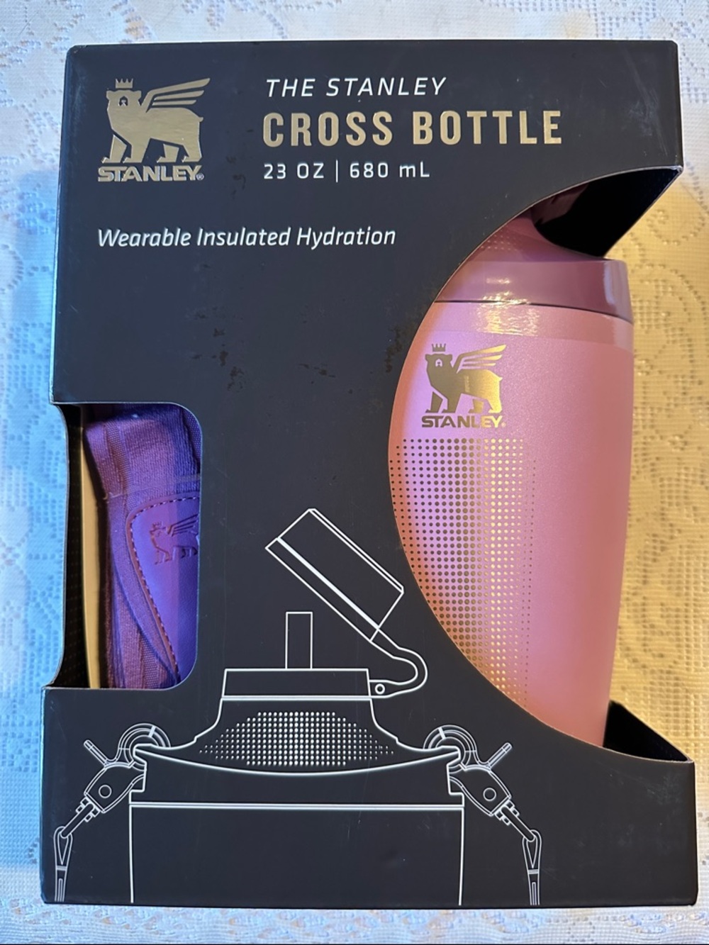 Stanley Lilac Cross Bottle with Carry Strap